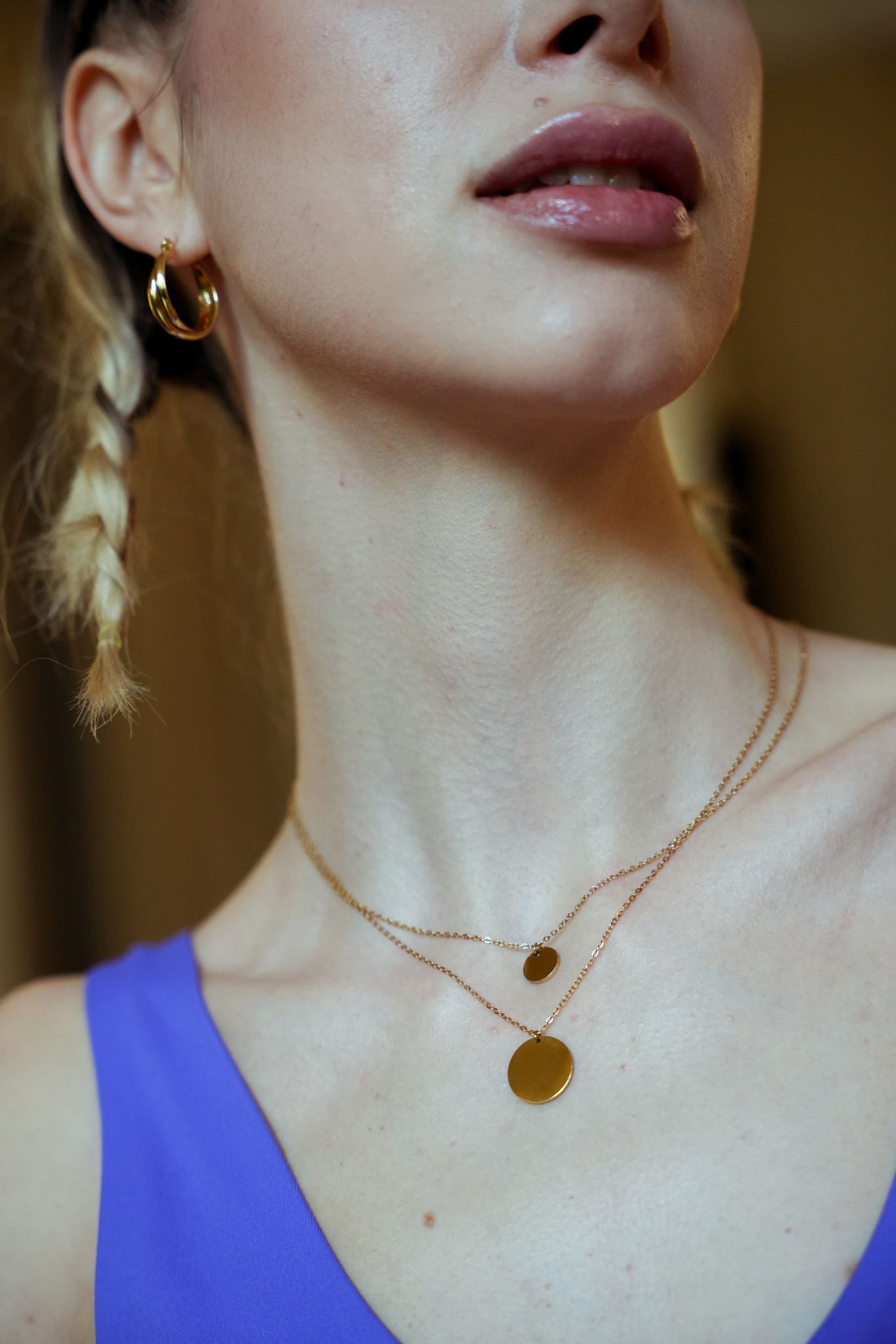 Multilayer Disc Necklace( Big and Small Disc Necklace)